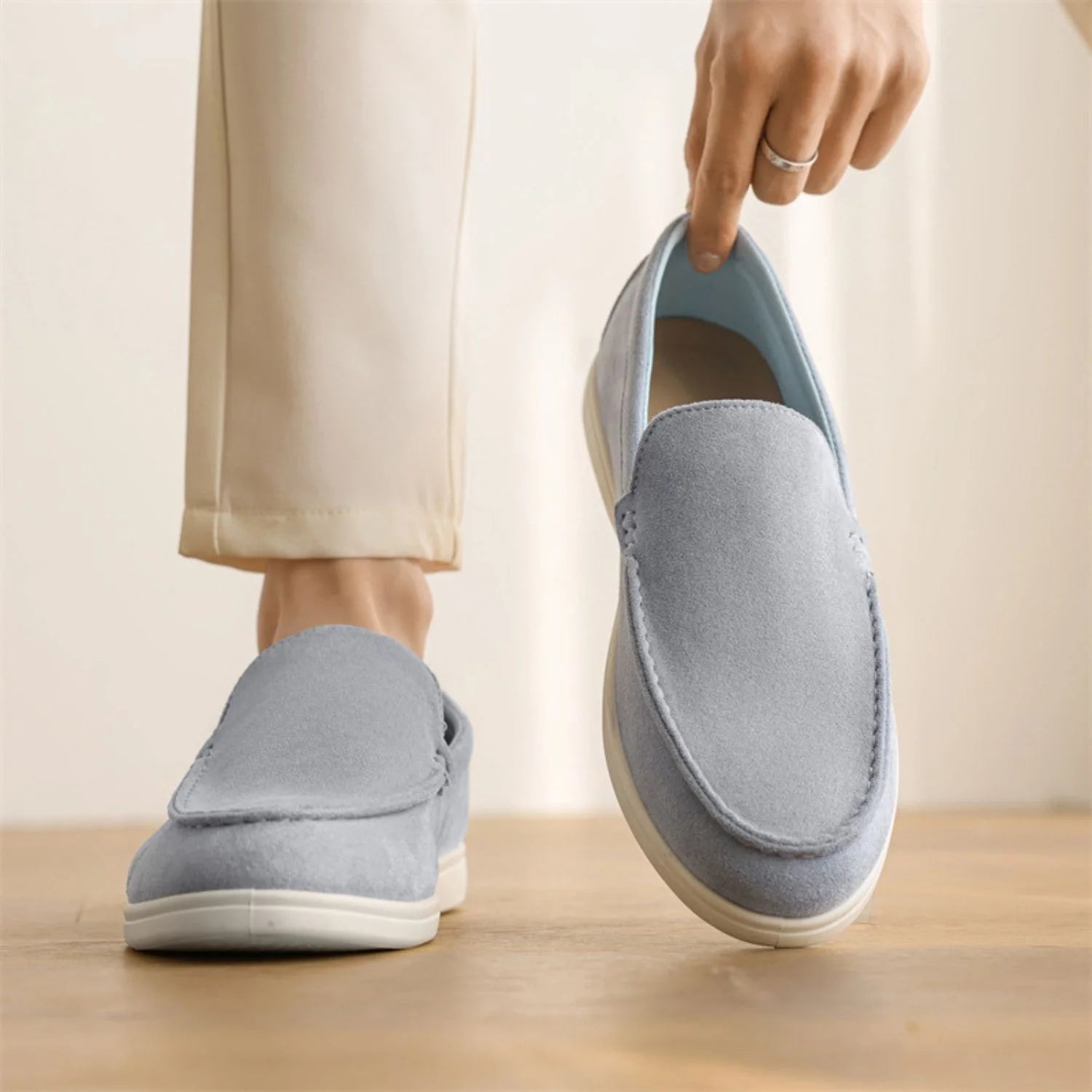 Mocassins Old Money en Daim