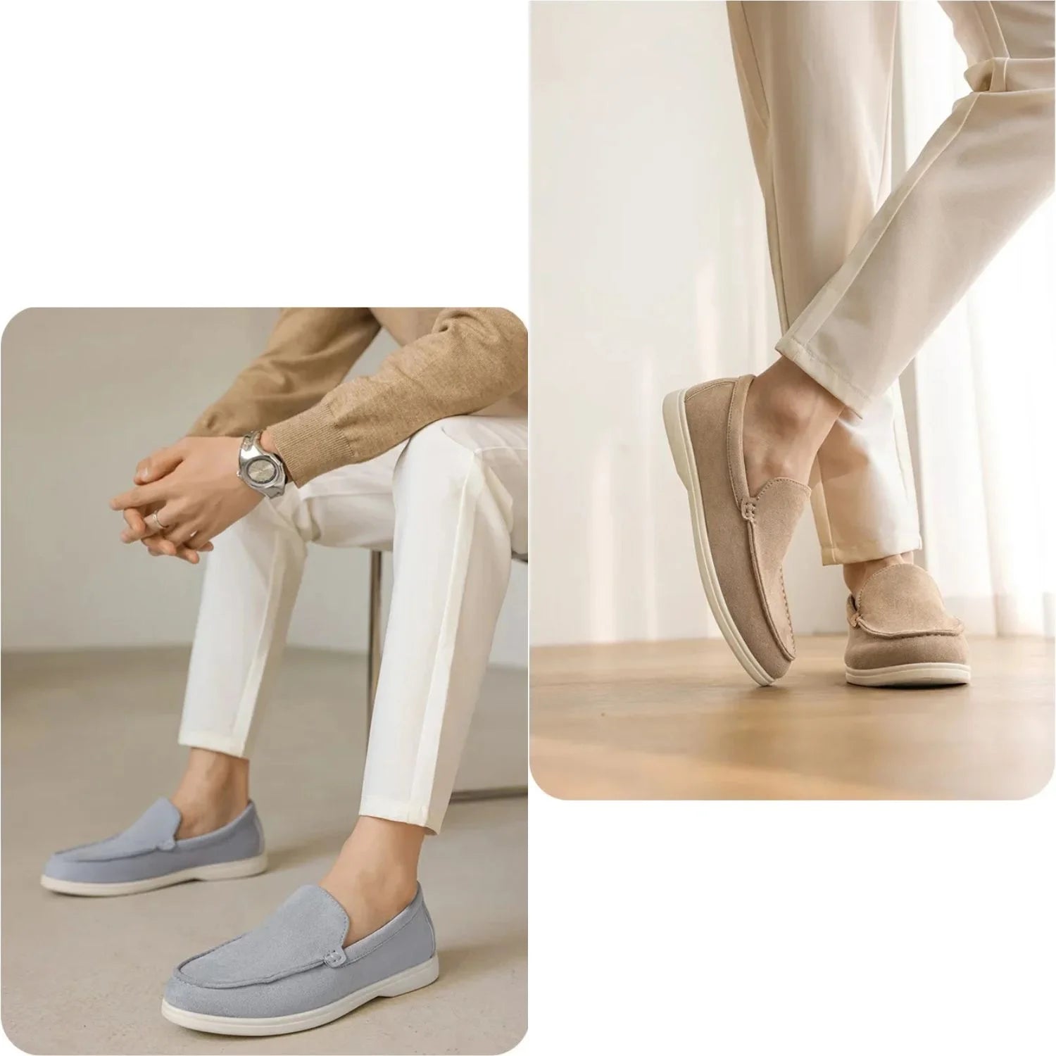 Mocassins Old Money en Daim