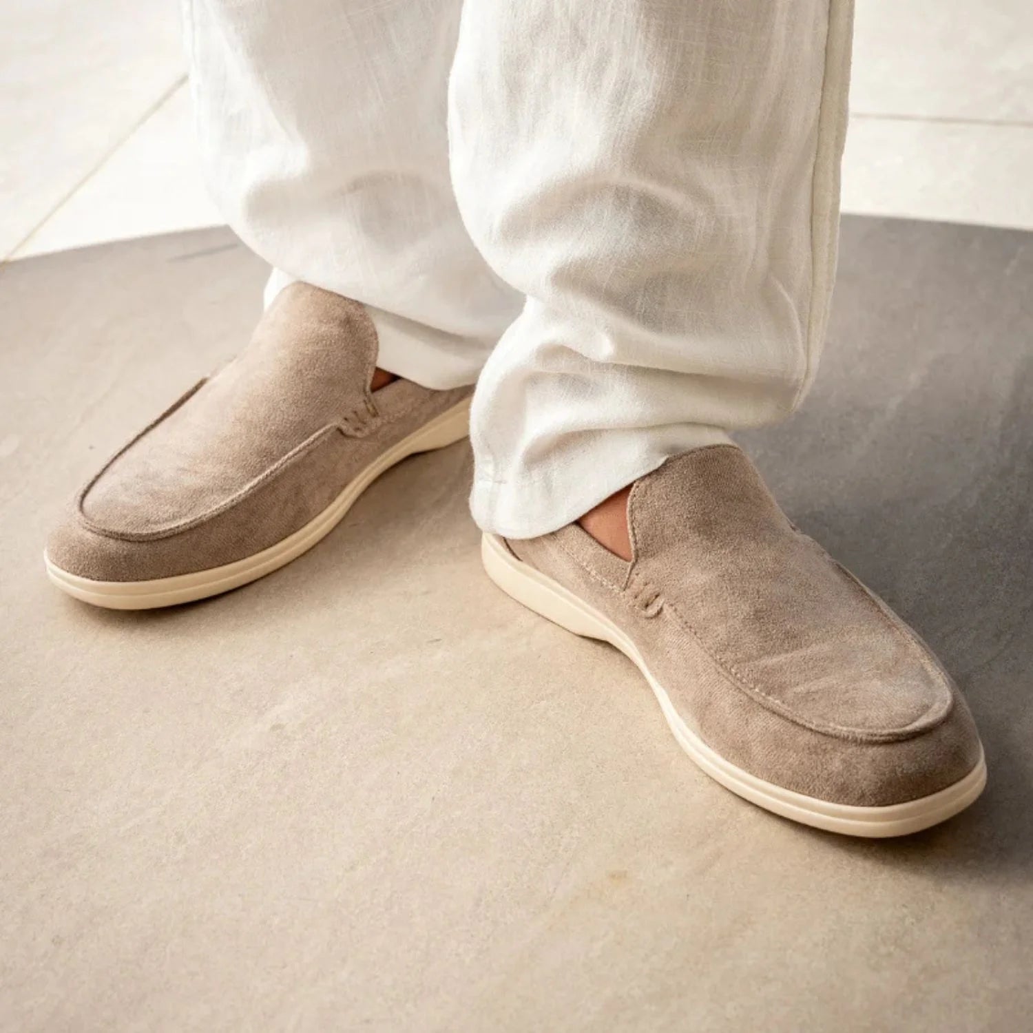 Mocassins Old Money en Daim